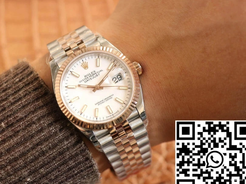 Rolex White Datejust Factory 888 Dial M126231-0017 Rose Gold EW Versatile 0812